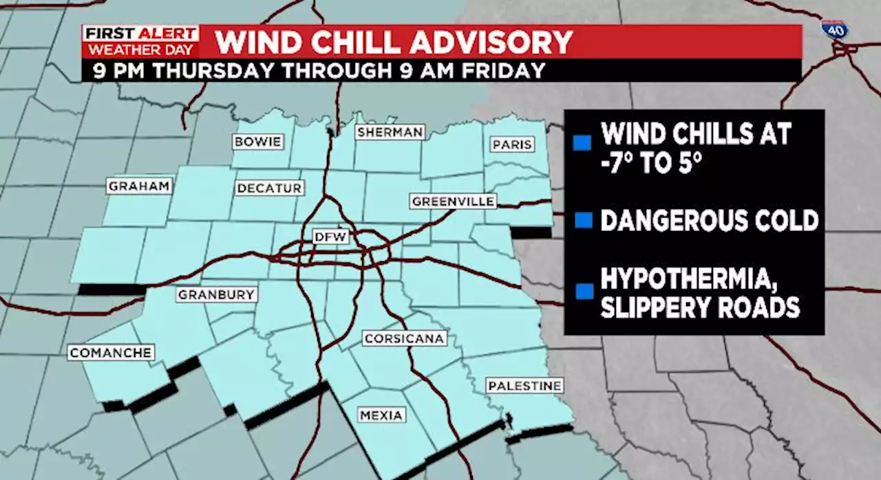 Wind Chill Advisory In Effect In North Texas Through 9AM Friday, Another First Alert Weather Day