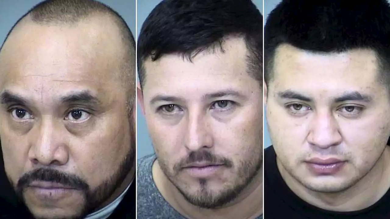 3 people accused of dealing drugs after meth, fake pills and weapons were found at Phoenix auto shop