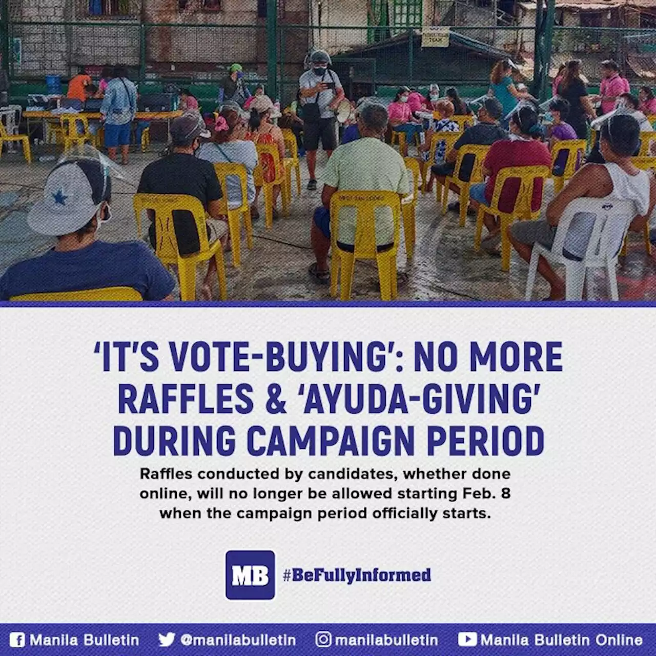 ‘It’s vote-buying’: No more raffles & ‘ayuda-giving’ during campaign period