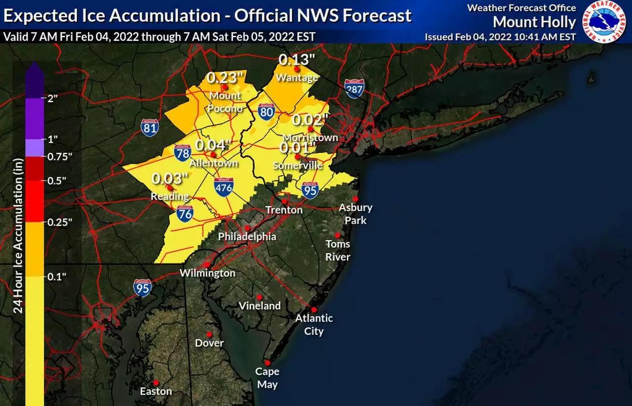 Ice threat to linger for evening commute in N.J., because of delay in cold air