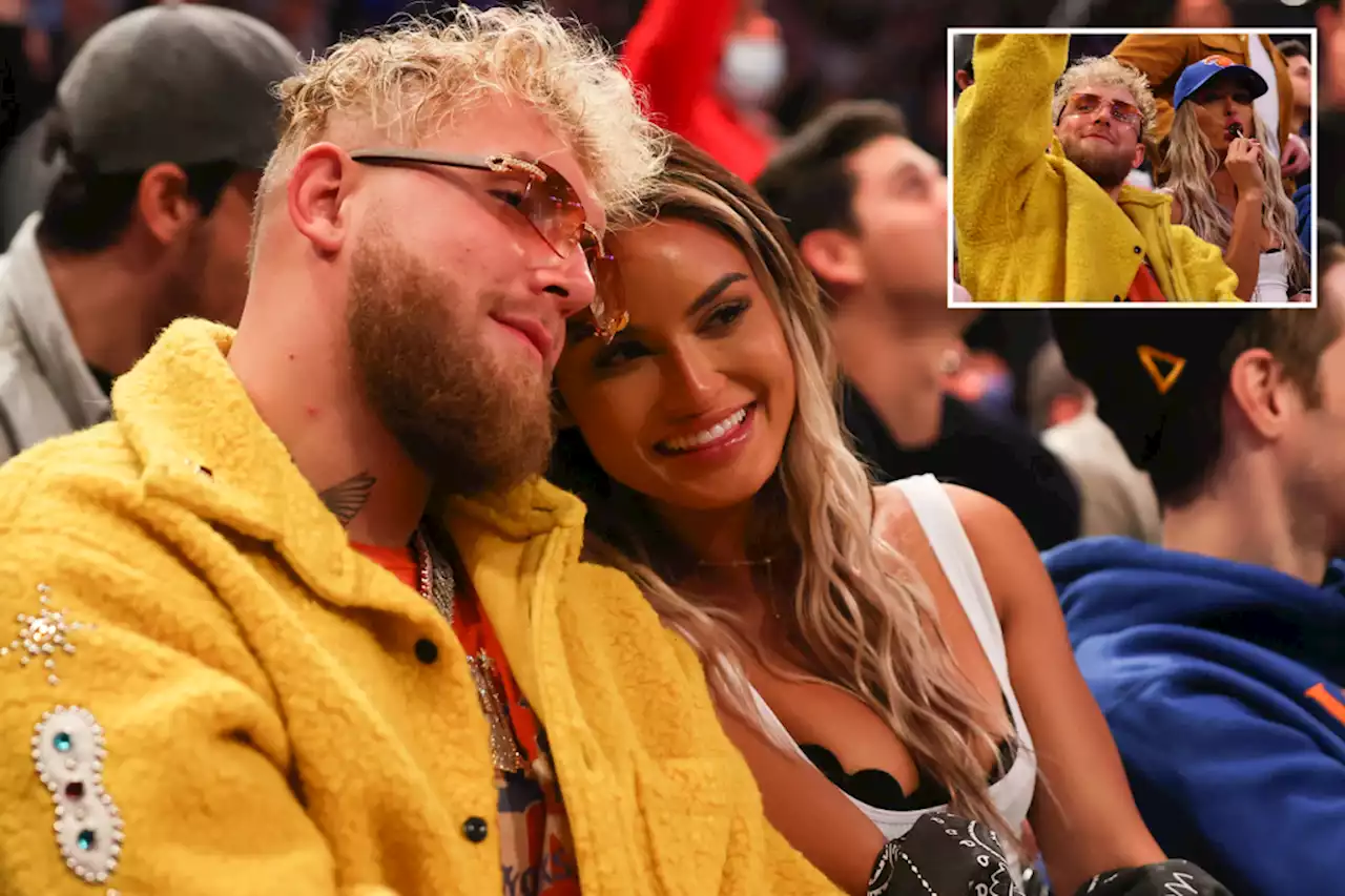 Jake Paul and girlfriend Julia Rose cozy up during Knicks game date night