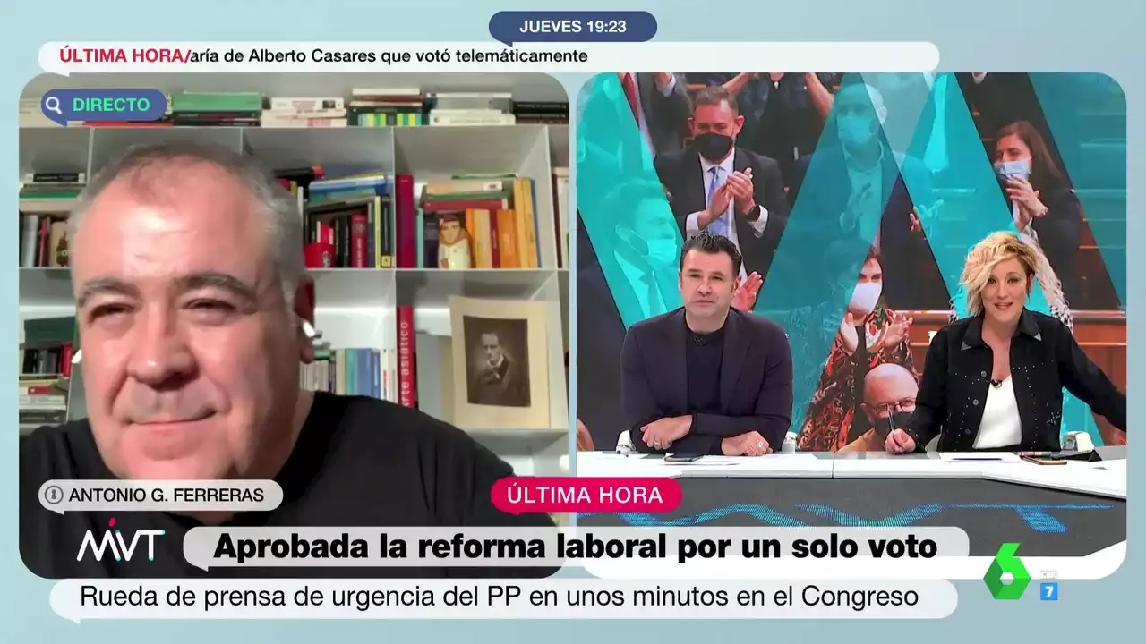 La broma de Cristina Pardo a Ferreras tras el lío en el Congreso por la reforma laboral: 'Ha sido peor que el Benidorm Fest'