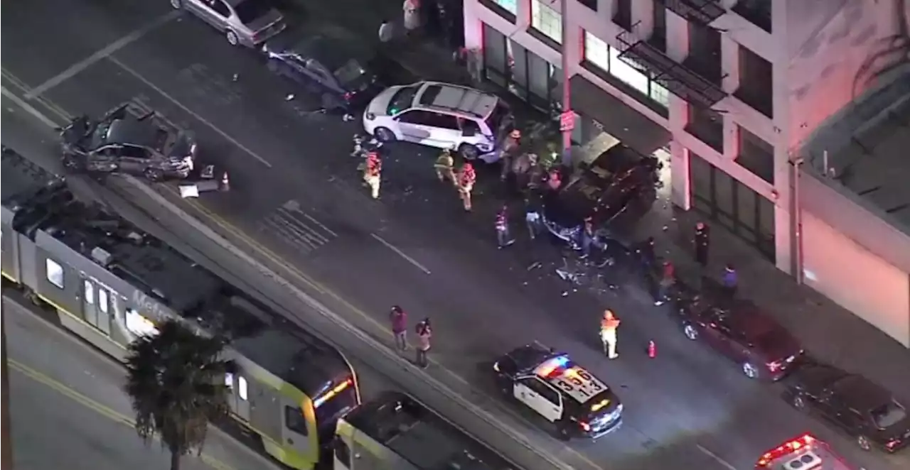 Several Vehicles Impacted In Single-Car Collision In DTLA