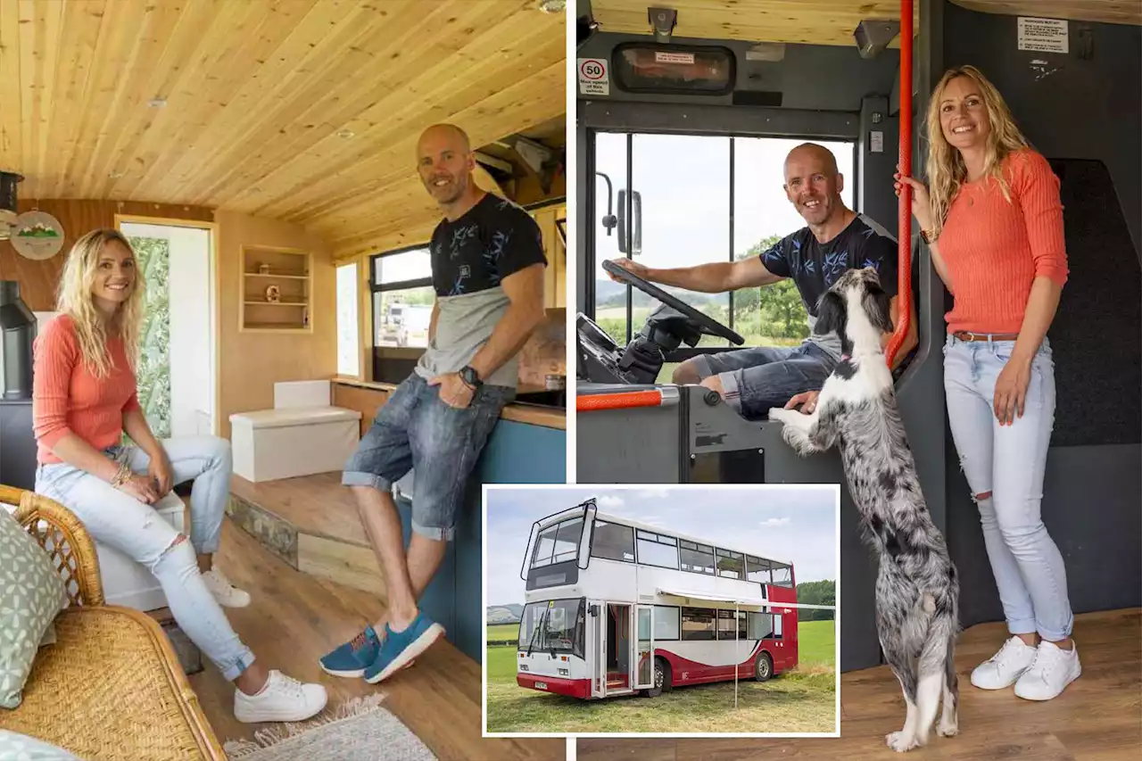 Couple shells out $27K to transform double-decker bus into roving dream home