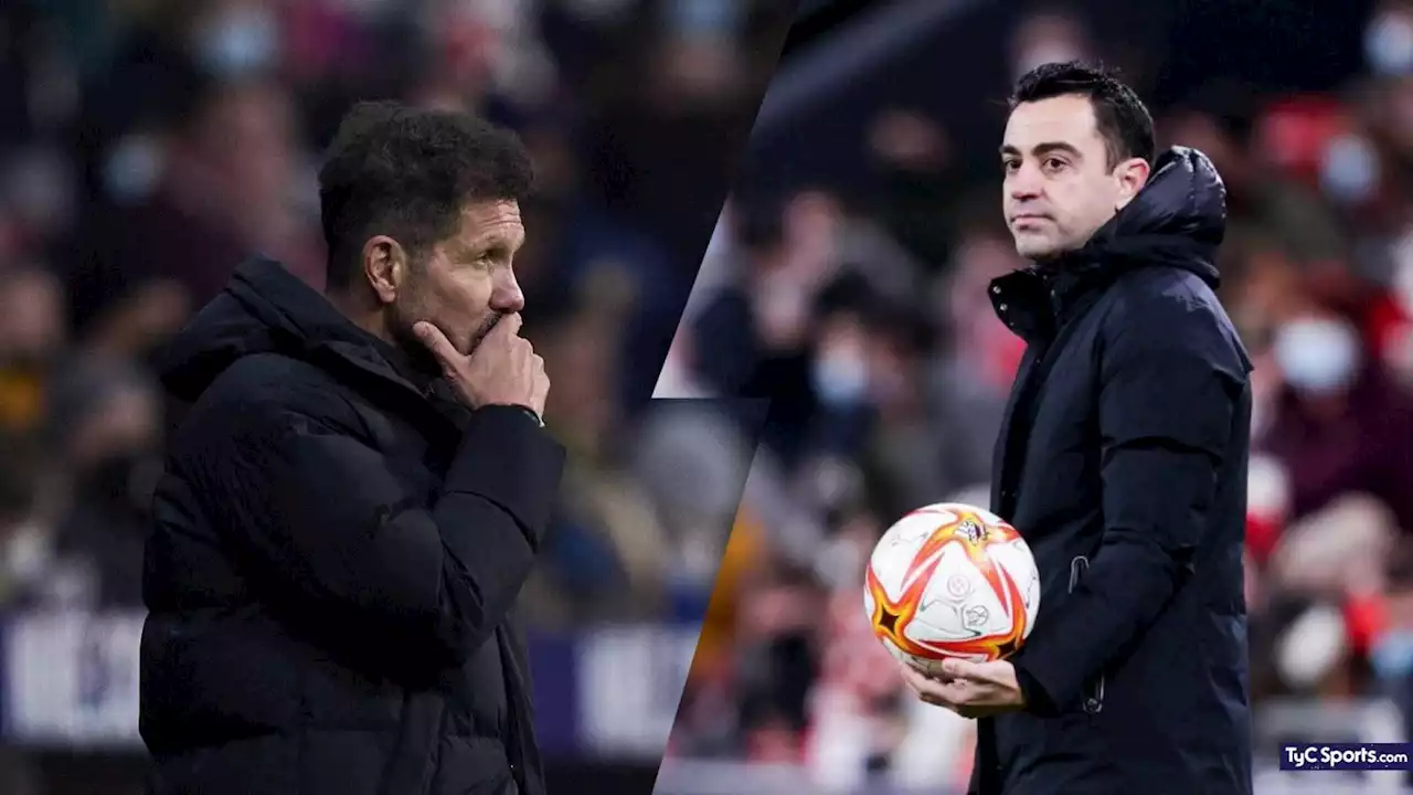 Simeone 'cruzó' a Xavi en la previa de Barcelona-Atlético Madrid - TyC Sports