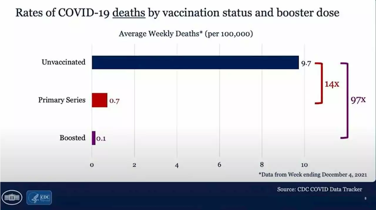 Unvaccinated 97 times more likely to die from COVID than those with boosters, CDC data shows