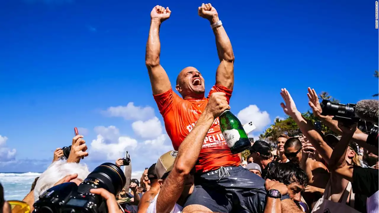 Surfing great Kelly Slater wins Billabong Pro Pipeline days before his 50th birthday