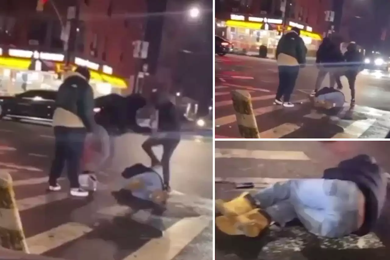 Video: Man attacked in Harlem gang assault then run over by vehicle