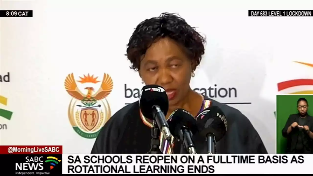 SA schools reopen on a full-time basis a rotational learning ends