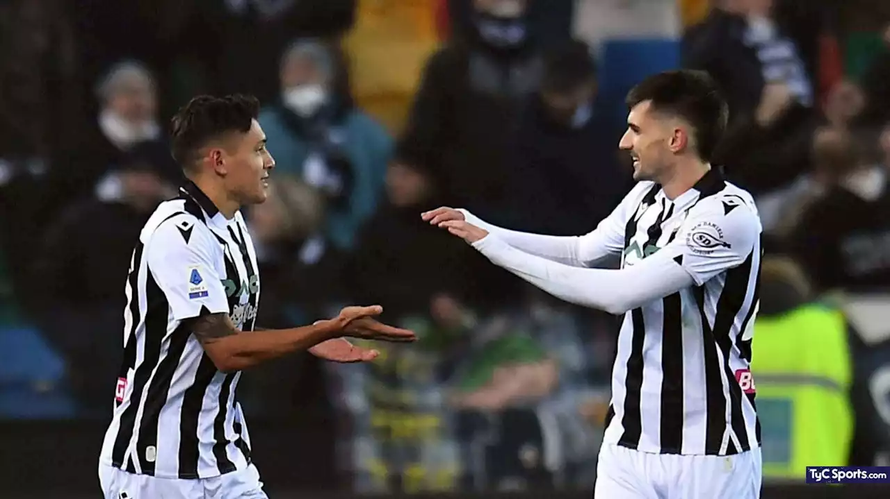 Los argentinos te salvan: Dos agónicos goles en el triunfo de Udinese - TyC Sports