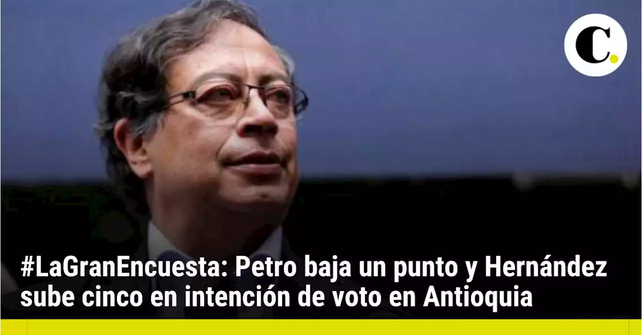 #LaGranEncuesta: Petro baja un punto y Hernández sube cinco en intención de voto en Antioquia