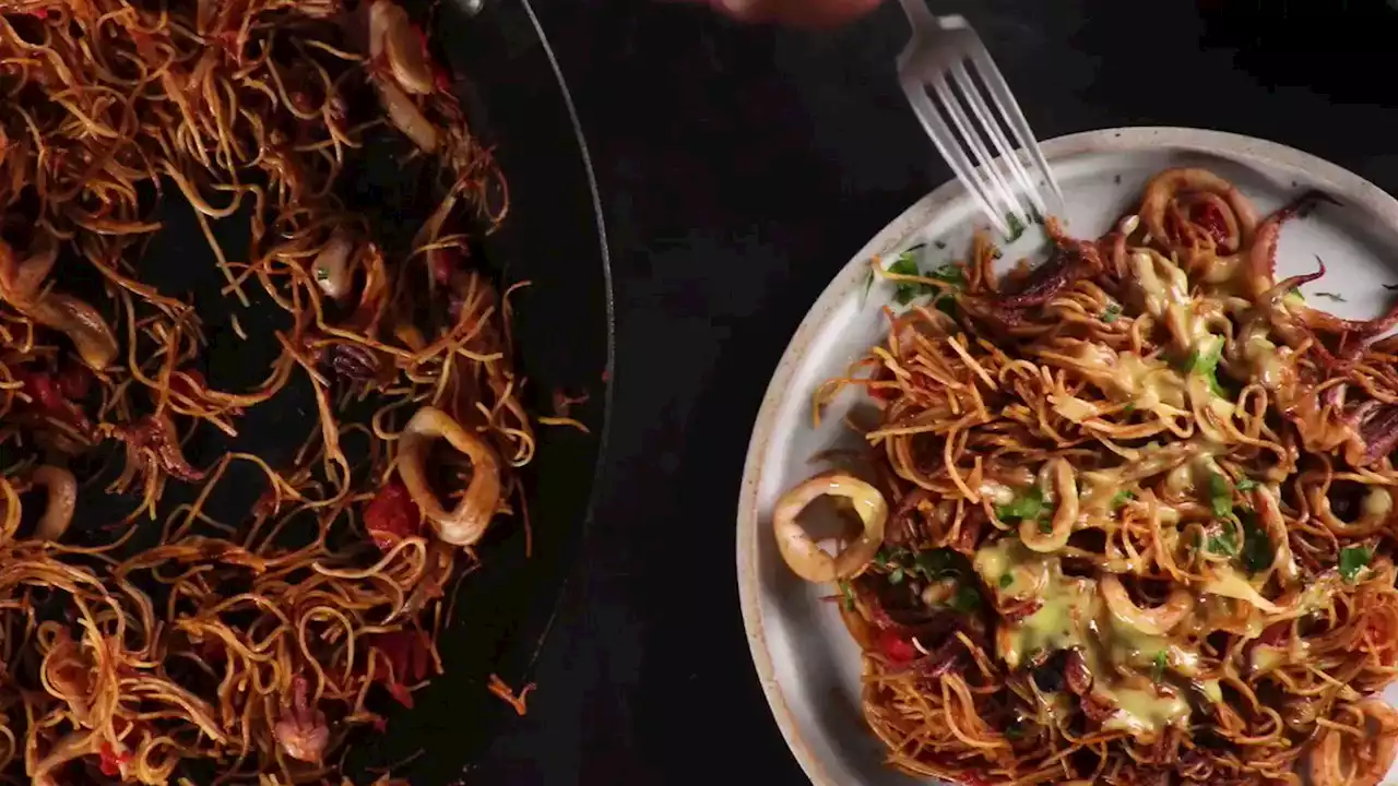 Squid Ink Pasta with Catalan Aioli Recipe