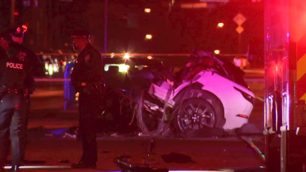 Police: Woman critically injured in 2-vehicle crash in West Philadelphia