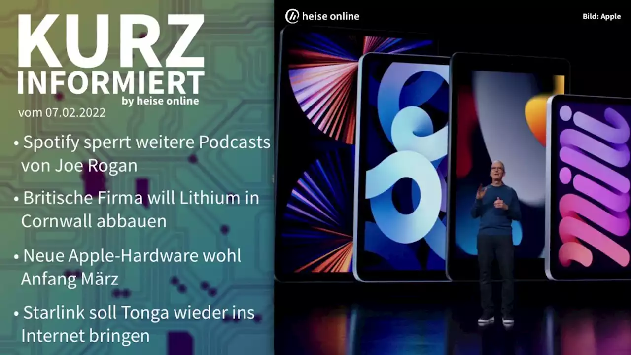 Kurz informiert: Spotify, Lithium, Apple, Tonga