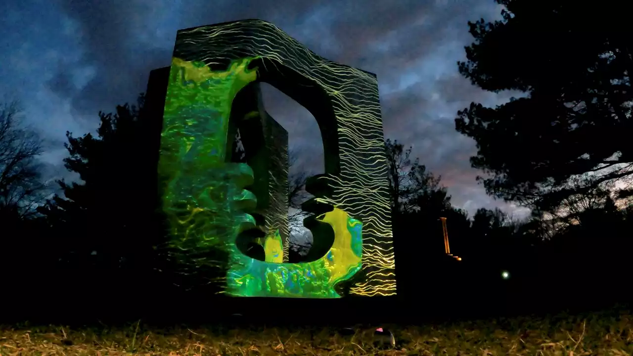 Light and sound nighttime installation at Grounds for Sculpture is like a trippy dream