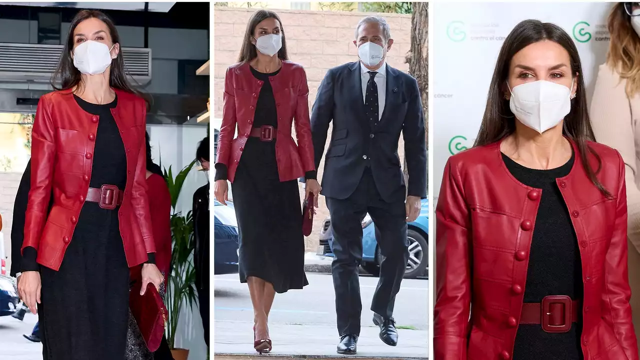 Letizia Ortiz con giacca rossa ha indossato il look perfetto per San Valentino