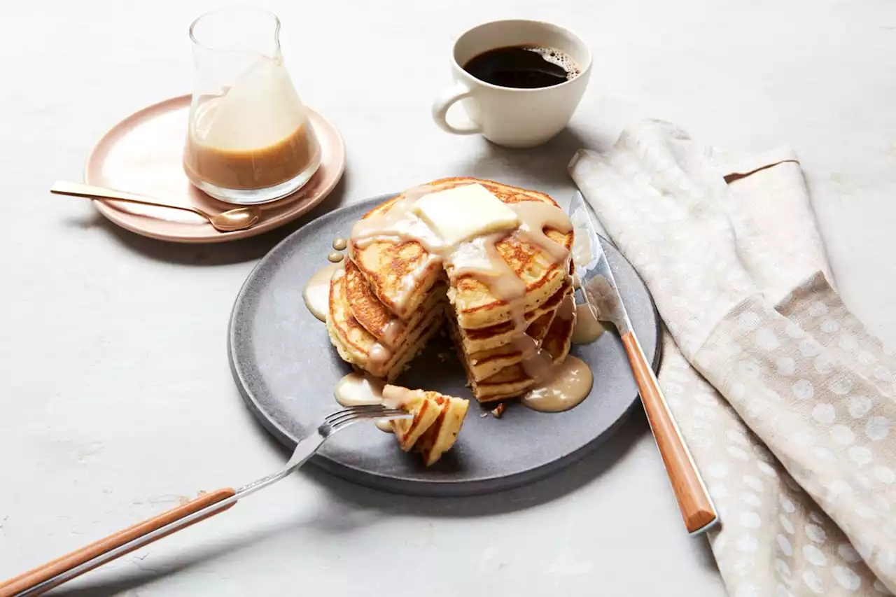 Sour-Cream Pancakes With Sour-Cream Maple Syrup