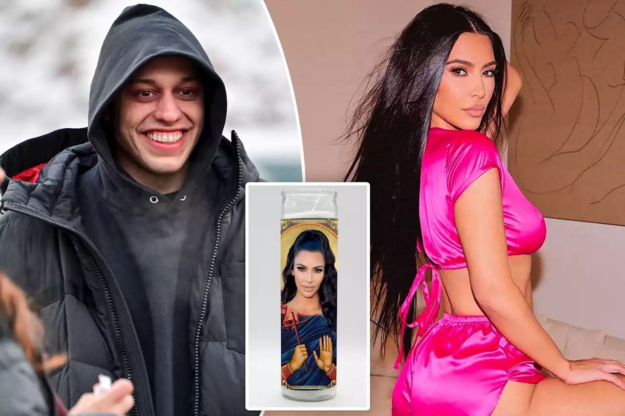 Pete Davidson has a Kim Kardashian prayer candle on display in his bedroom