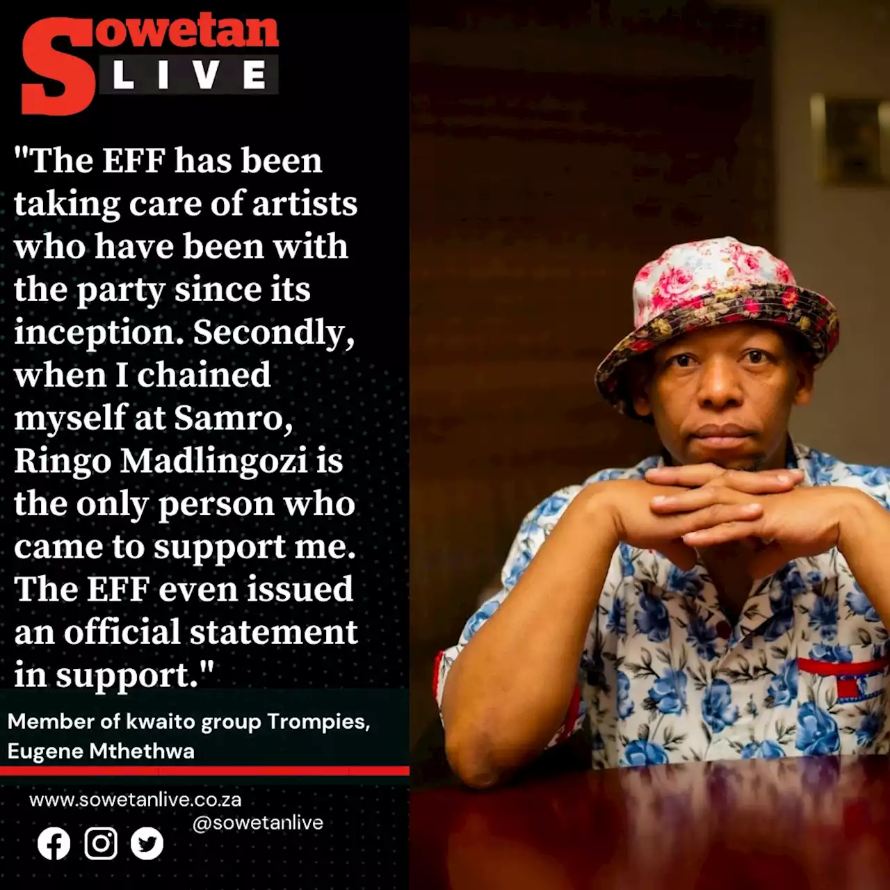 Music legend Eugene Mthethwa dumps ANC to join the EFF