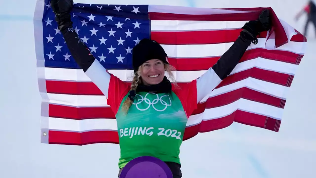 Jacobellis earns 1st US gold at Olympics in snowboardcross