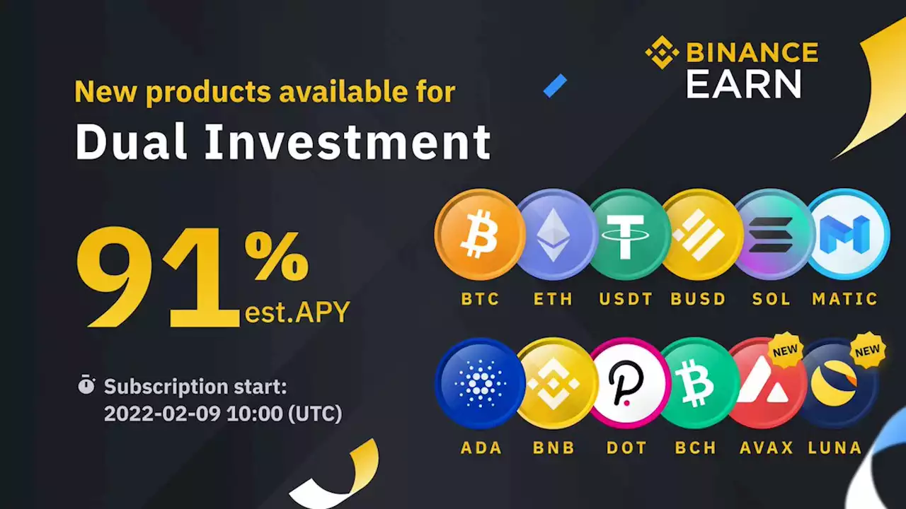 New Dual Investment Products Launched (2022-02-09) | Binance Support