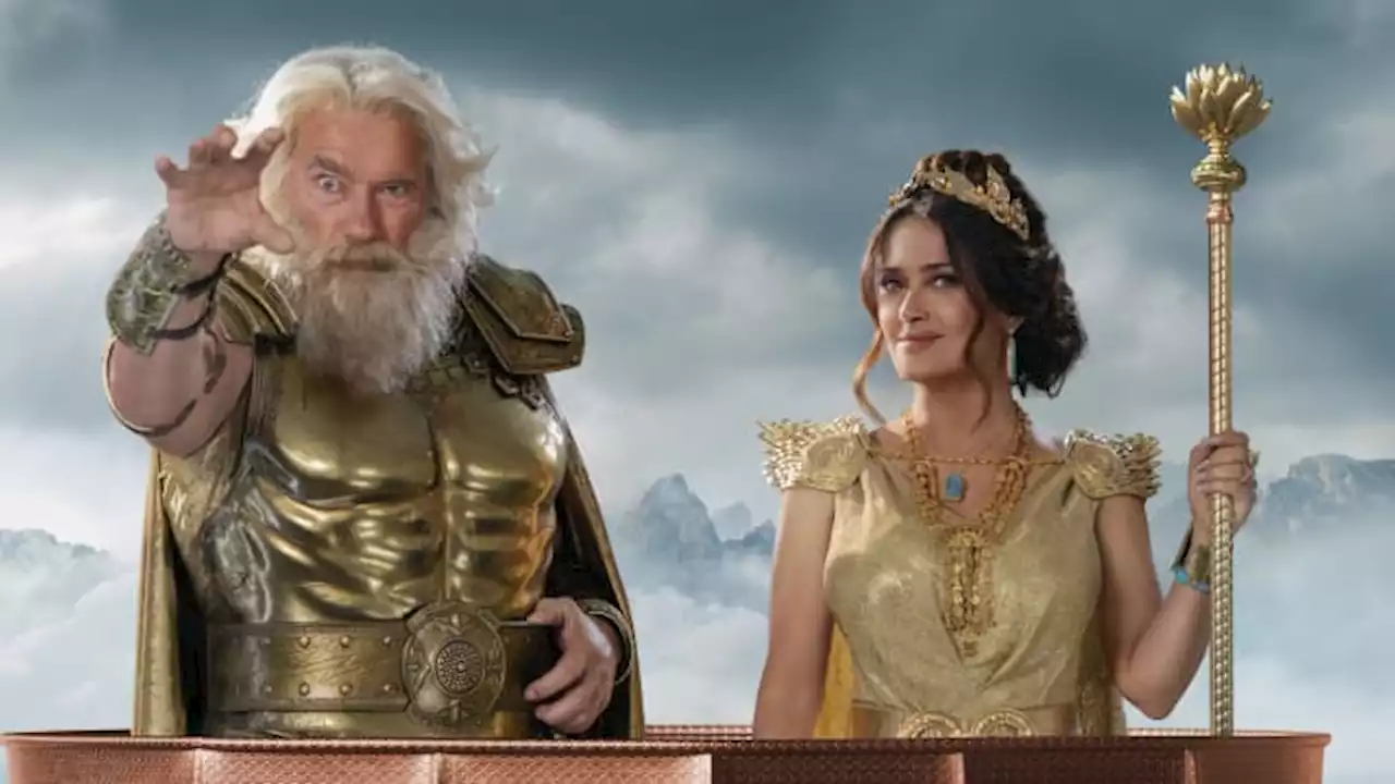 Arnold Schwarzenegger, Salma Hayek star as retired Greek gods in BMW iX EV Super Bowl ad