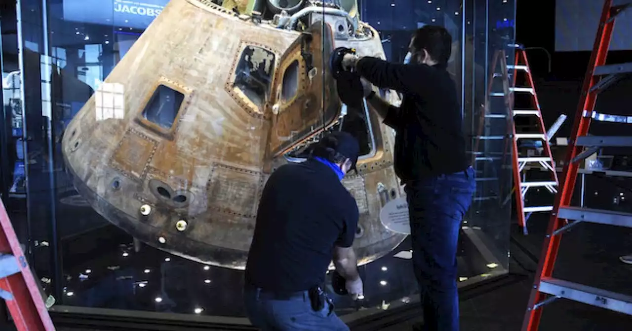 Workers clean Apollo 16 spaceship ahead of 50th anniversary