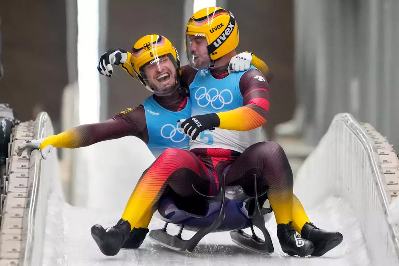Germany wins third straight Olympic gold in luge doubles in Beijing