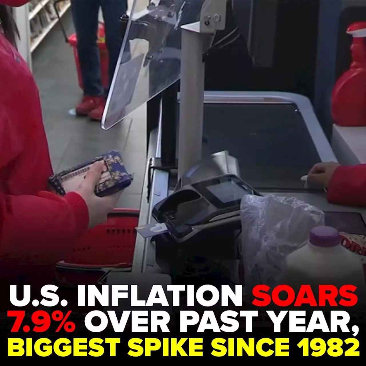 Another 40-year high: US inflation soars 7.9% over past 12 months, biggest spike since 1982