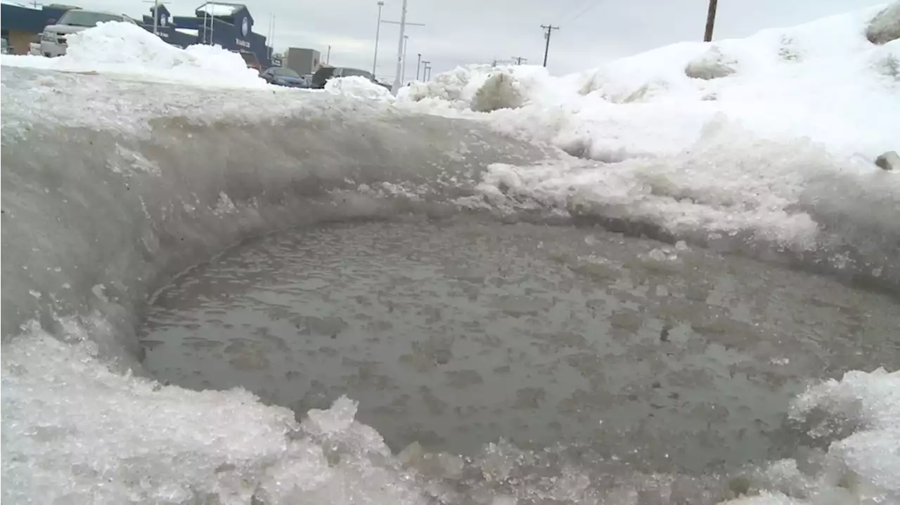 Anchorage street crews work to clean up ongoing ice pothole problem