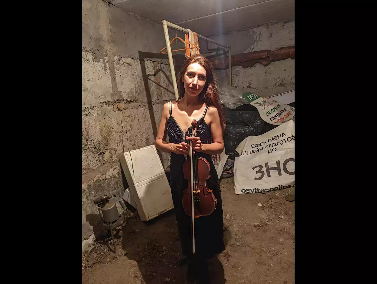 Sheltering from bombs, Ukraine's 'cellar violinist' plays on