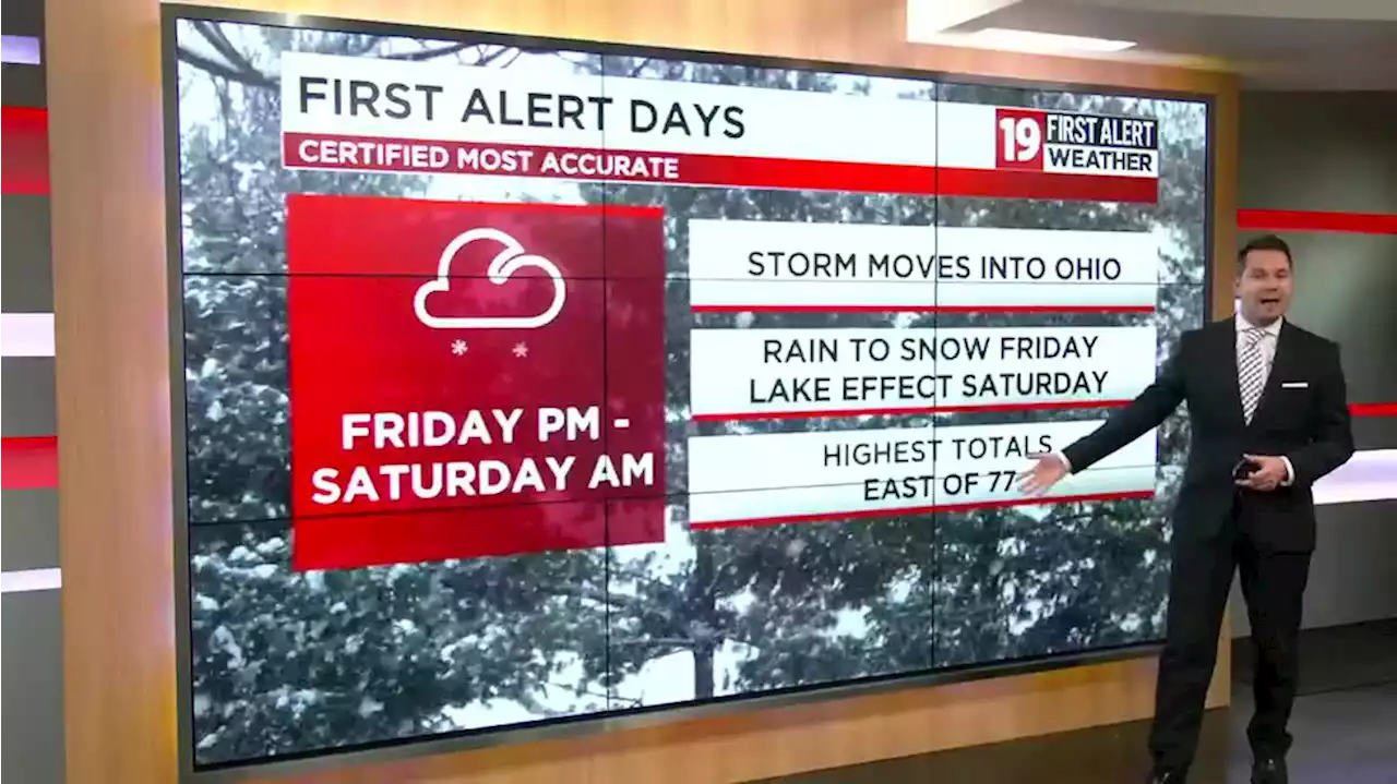 19 First Alert Weather Days: Accumulating snow moves into Cleveland area Friday night, continues into Saturday