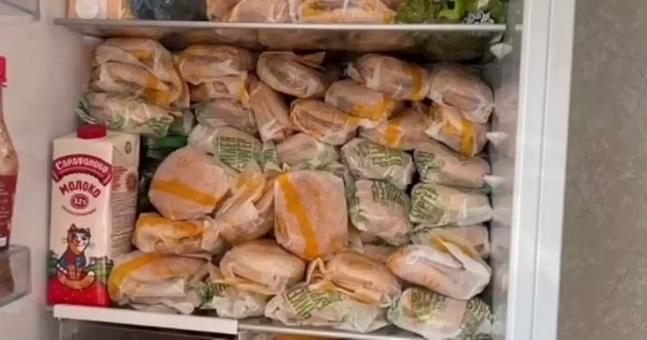 Russian fills fridge with McDonald's as Big Mac meals sell for £250 online