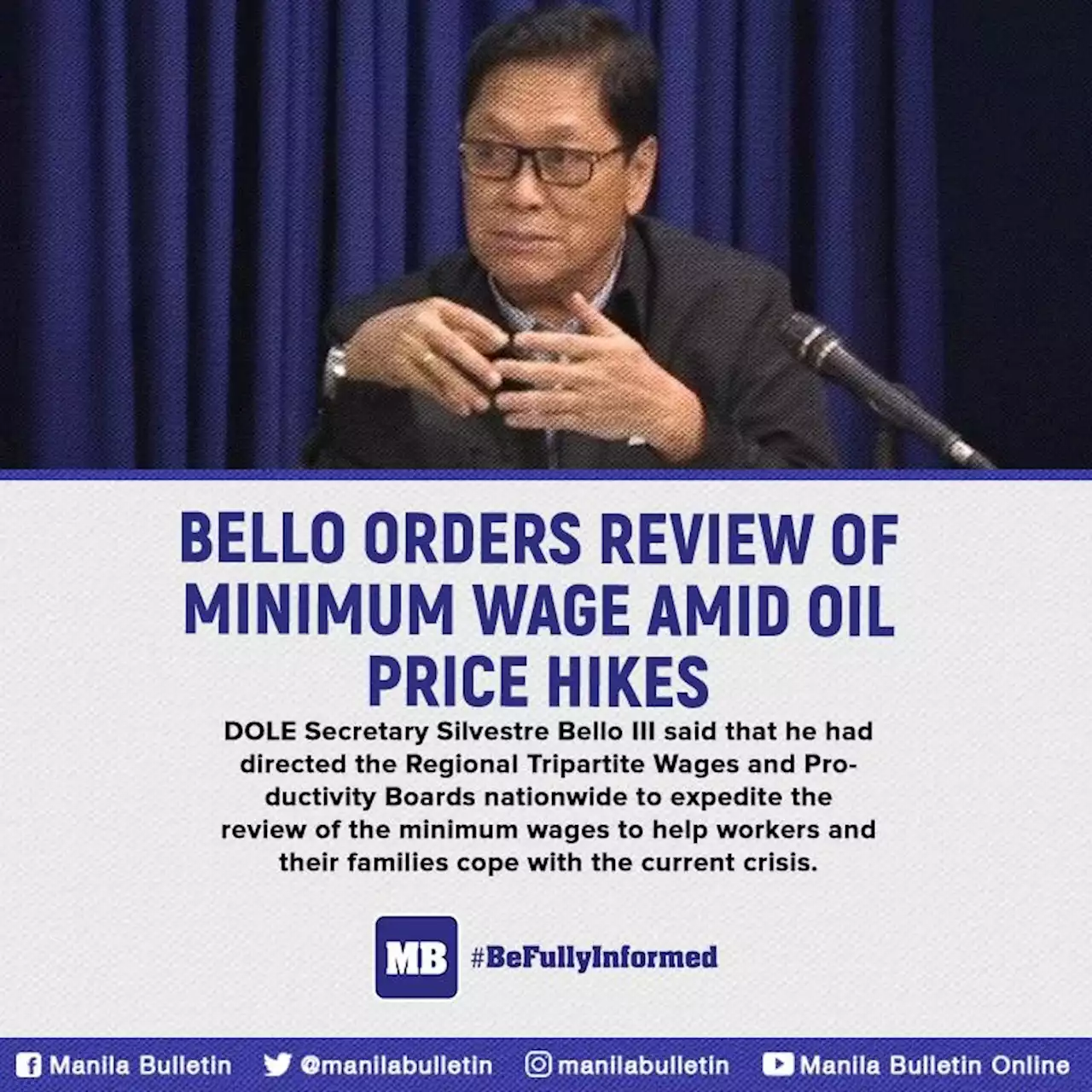 Bello orders review of minimum wage amid oil price hikes