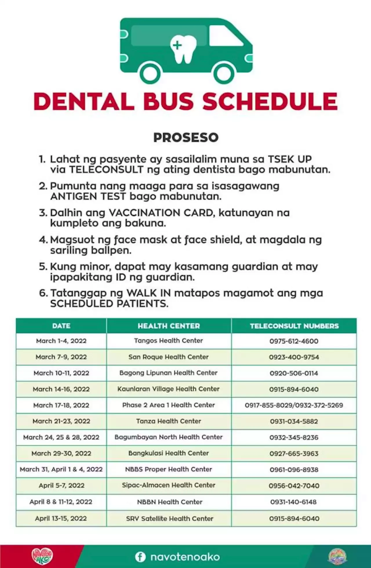 Navotas LGU announces ‘dental bus’ schedule