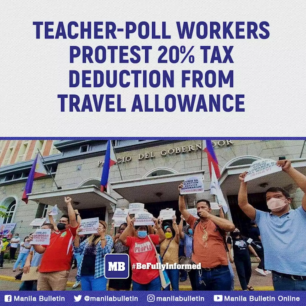 Teacher-poll workers protest 20% tax deduction from travel allowance