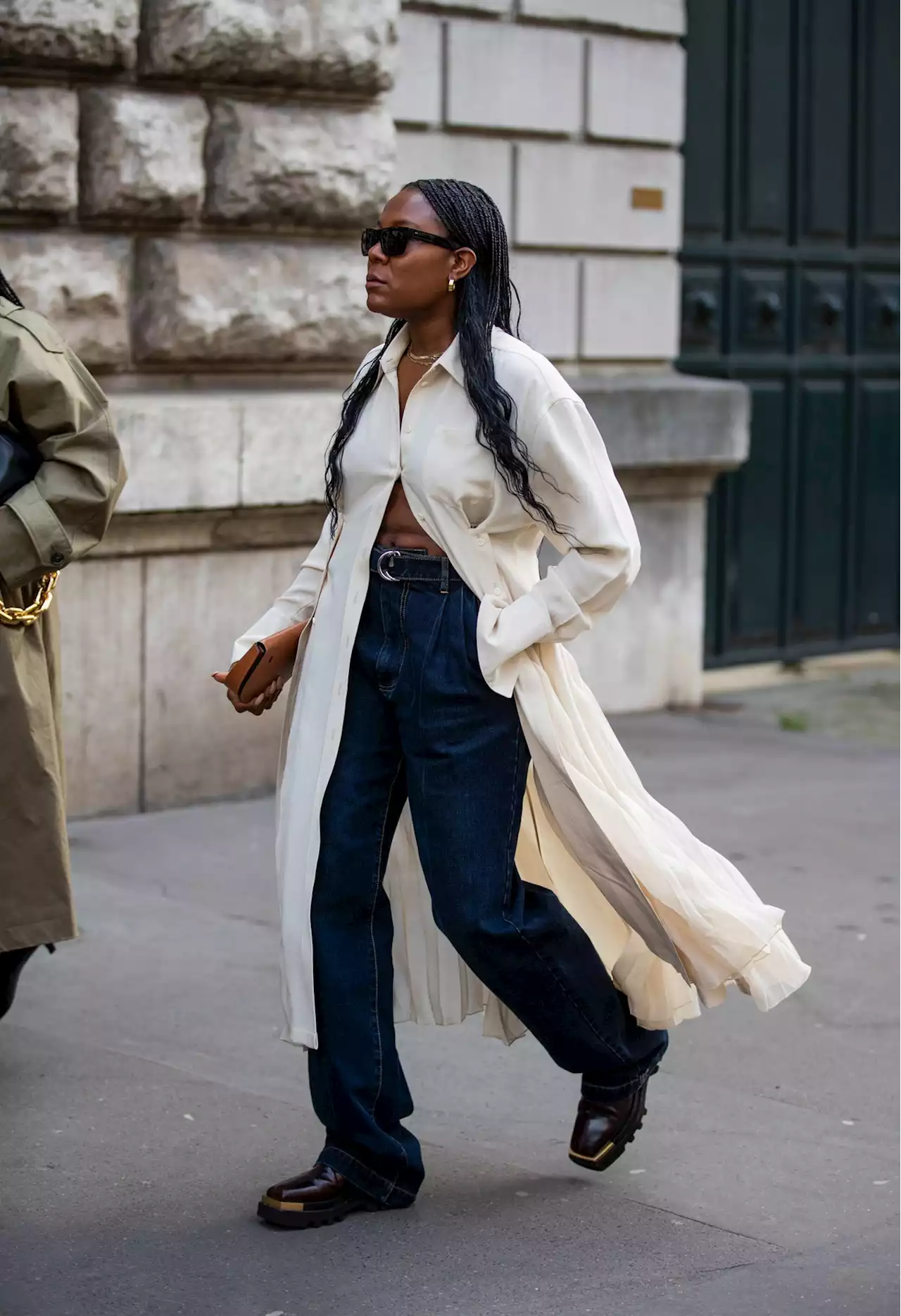 The Dress-Over-Pants Trend Got A 2022 Update, According To Street Style