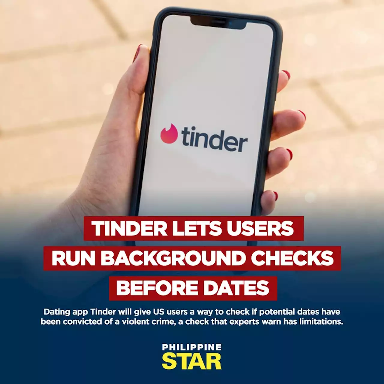 Tinder lets users run background checks before dates