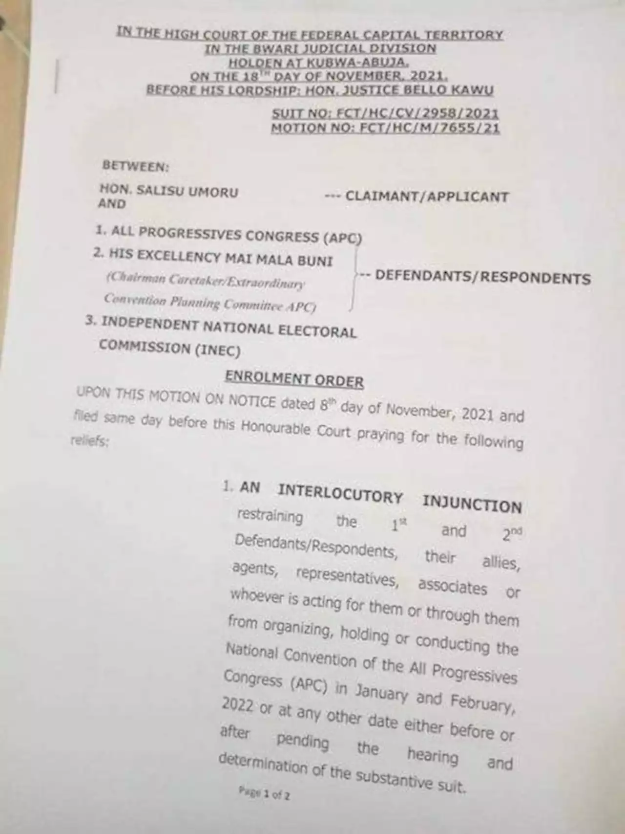 Ruling APC Legal Team In Search Of Judges To Vacate Court Order Stopping March 26 Convention – Source | Sahara Reporters