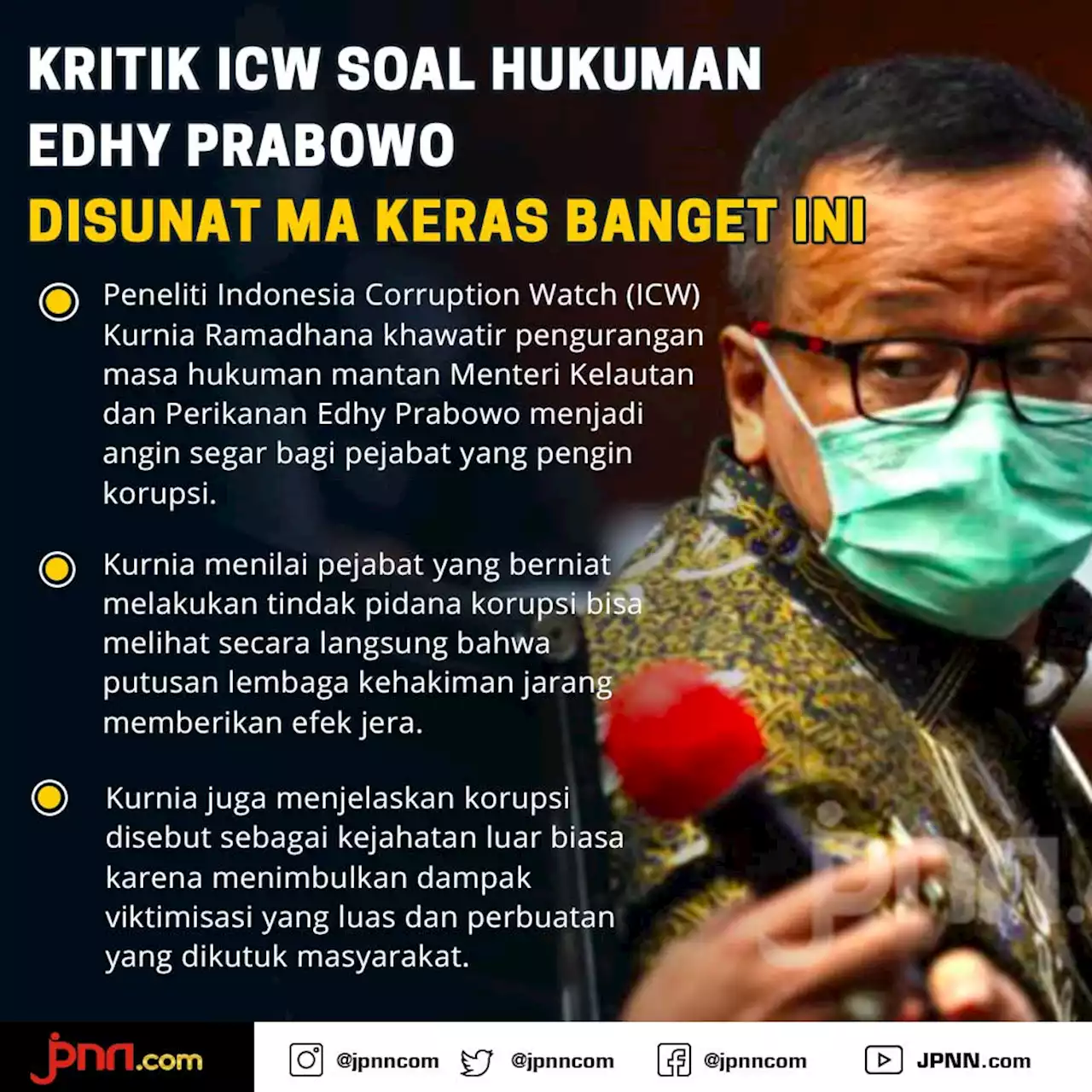 Kritik ICW soal Hukuman Edhy Prabowo Disunat MA Keras Banget Ini