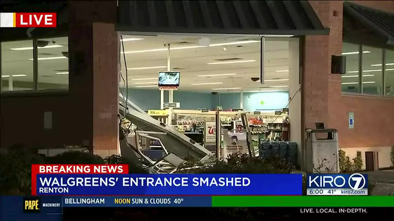 Suspected ATM theft leaves entrance of Renton Walgreens destroyed