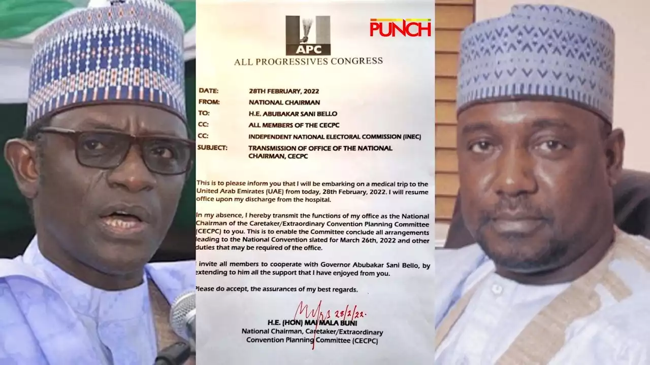 APC crisis: INEC rejects Bello’s letter, recognises Buni, gives reasons - Punch Newspapers