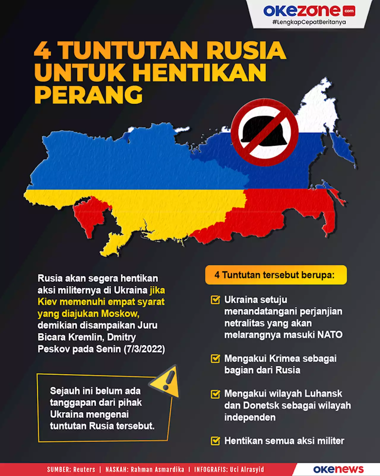 4 Tuntutan Rusia untuk Hentikan Perang 0 : Foto Okezone Infografis