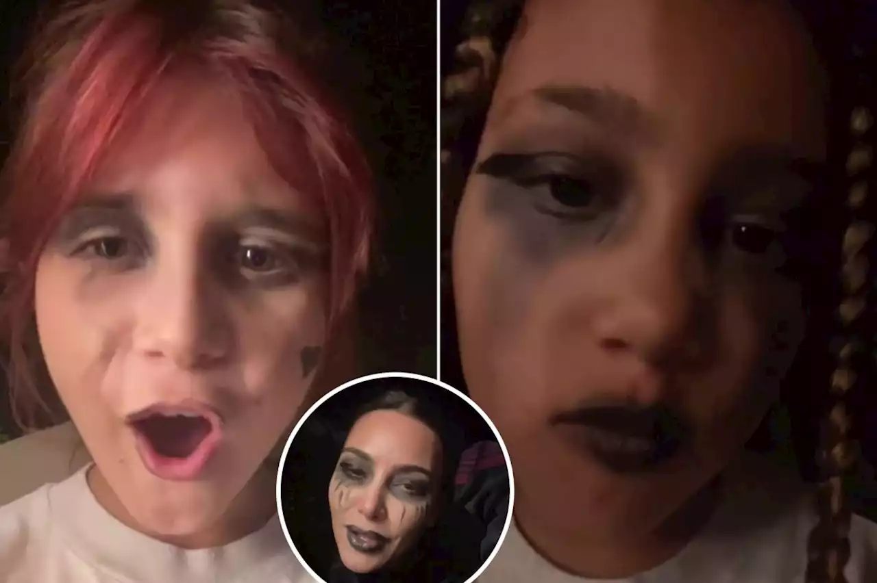 Kim Kardashian, North West and Penelope Disick go goth in ‘Emo Girl’ TikTok