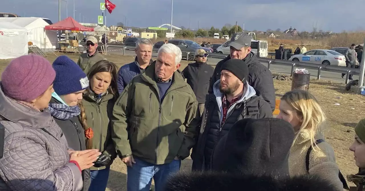 Former Vice President Mike Pence visits Ukrainian refugees along Polish border