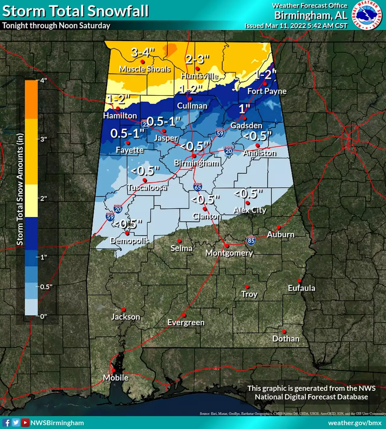 Alabama braces for snow: Drivers urged to use extreme caution; warming stations opening