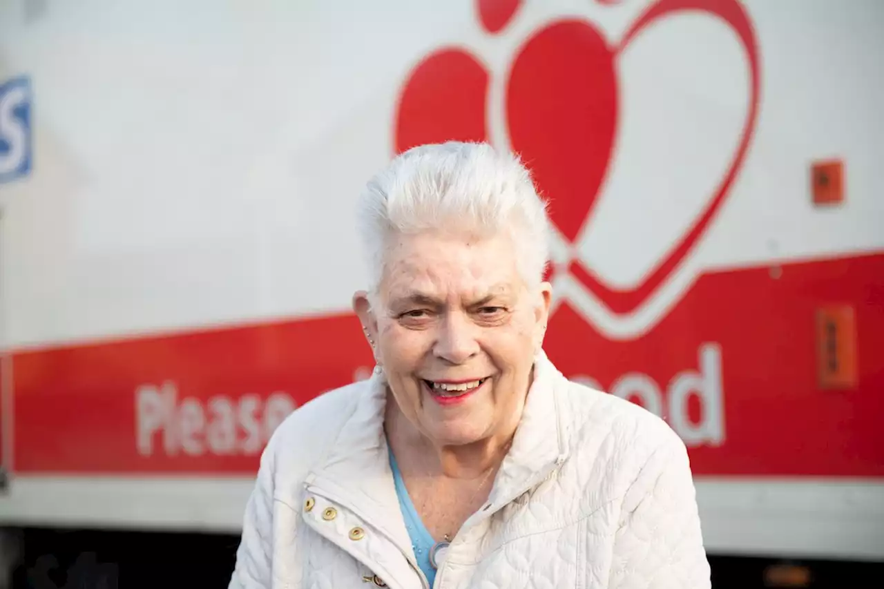 Woman, 80, becomes UK's longest-serving blood donor after giving 130 pints