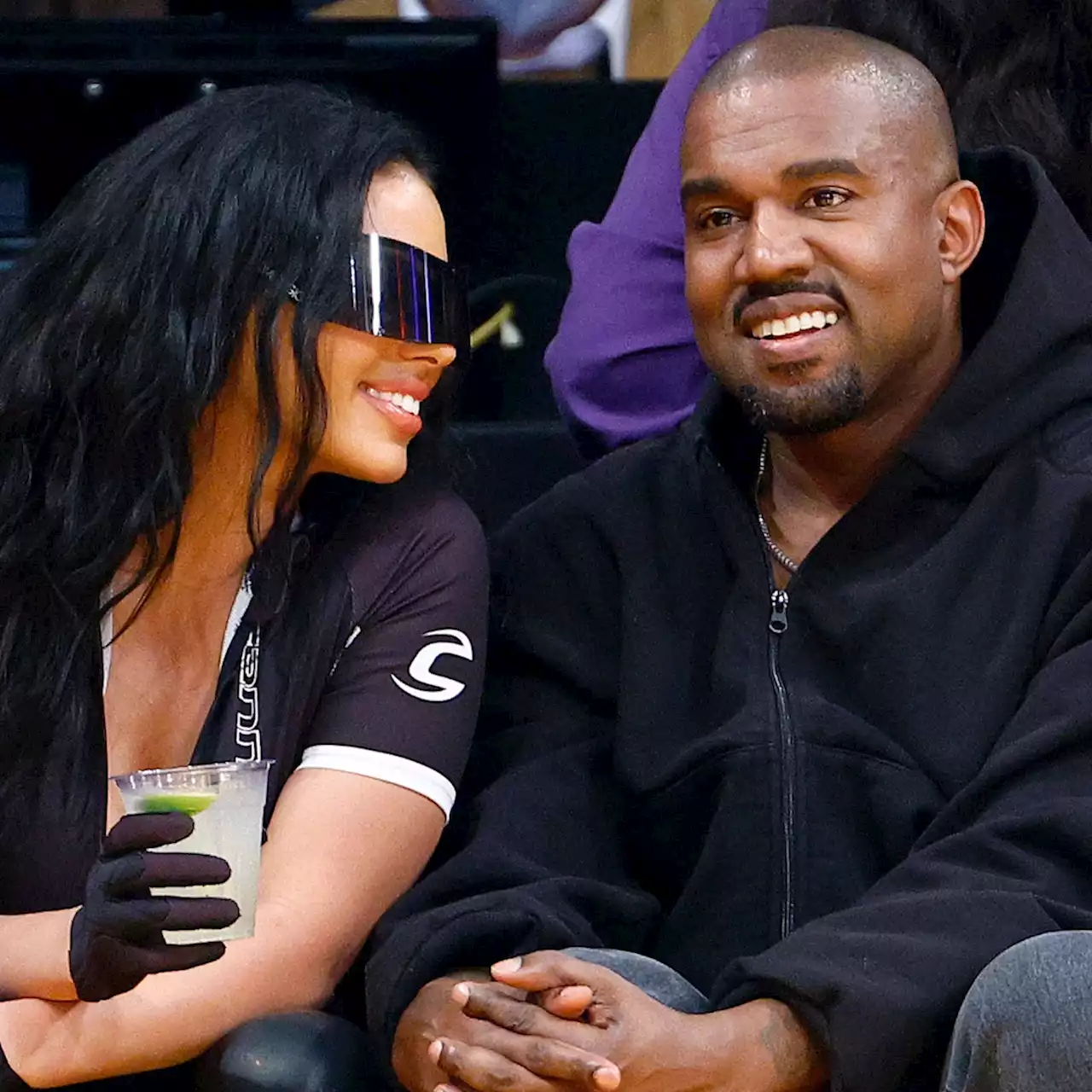 Kanye West and Chaney Jones Get Cozy at Lakers Game - E! Online