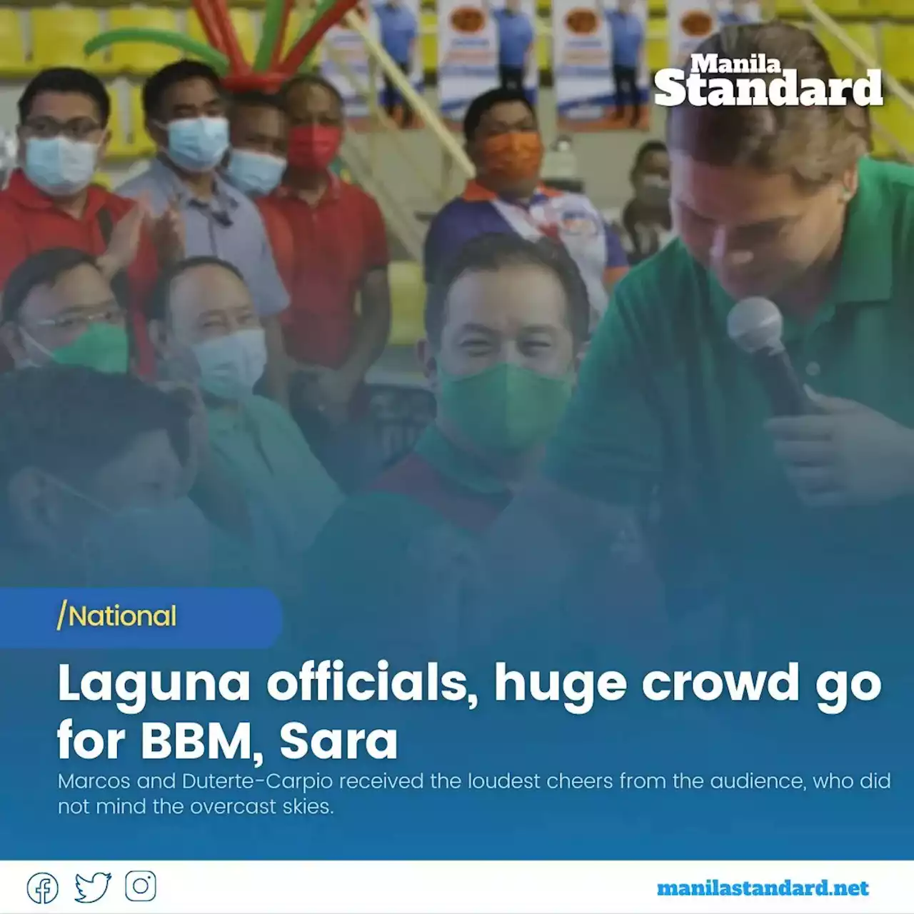 Laguna officials, huge crowd go for BBM, Sara