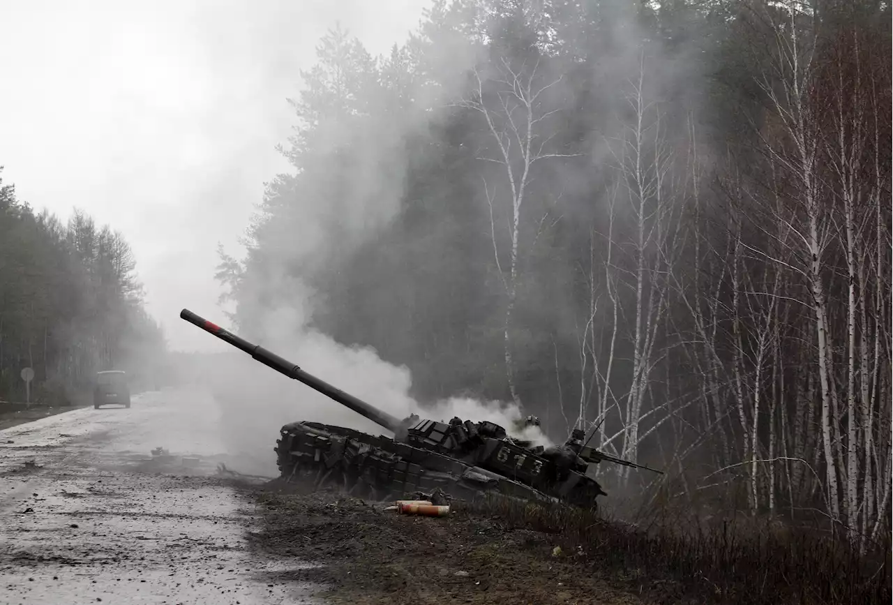 Russian convoy spreads out into forests and towns outside Kyiv